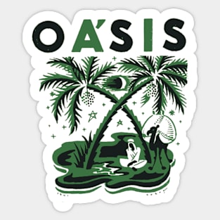 Vintage Tropical Oasis Retro Travel Sticker